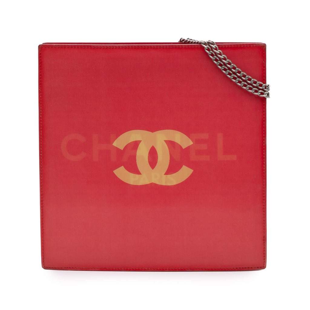 Chanel Vinyl Hologram CC Shoulder Bag Red Very good - Front View
