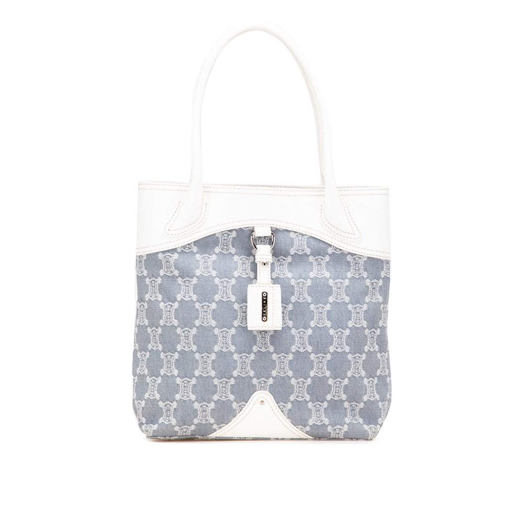 Celine Macadam Denim Tote Blue Denim Very good - Front View