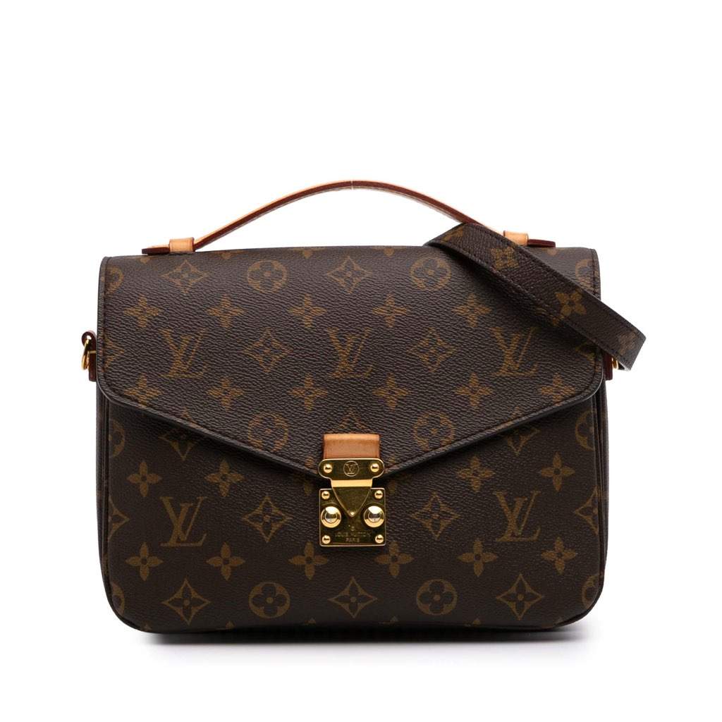 Louis Vuitton Monogram Pochette Metis Brown Canvas Good - Front View