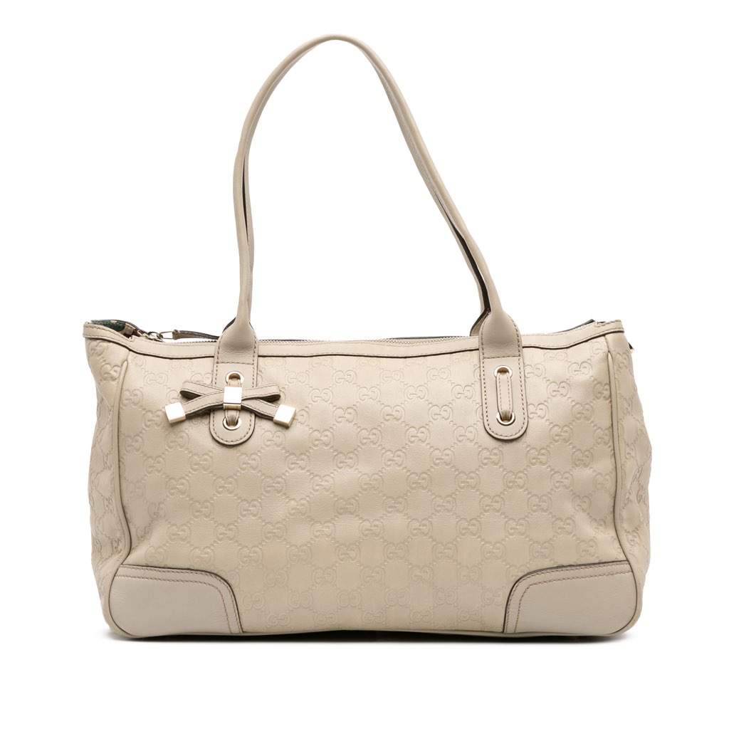 Gucci Guccissima Princy Shoulder Bag White Leather Good - Front View