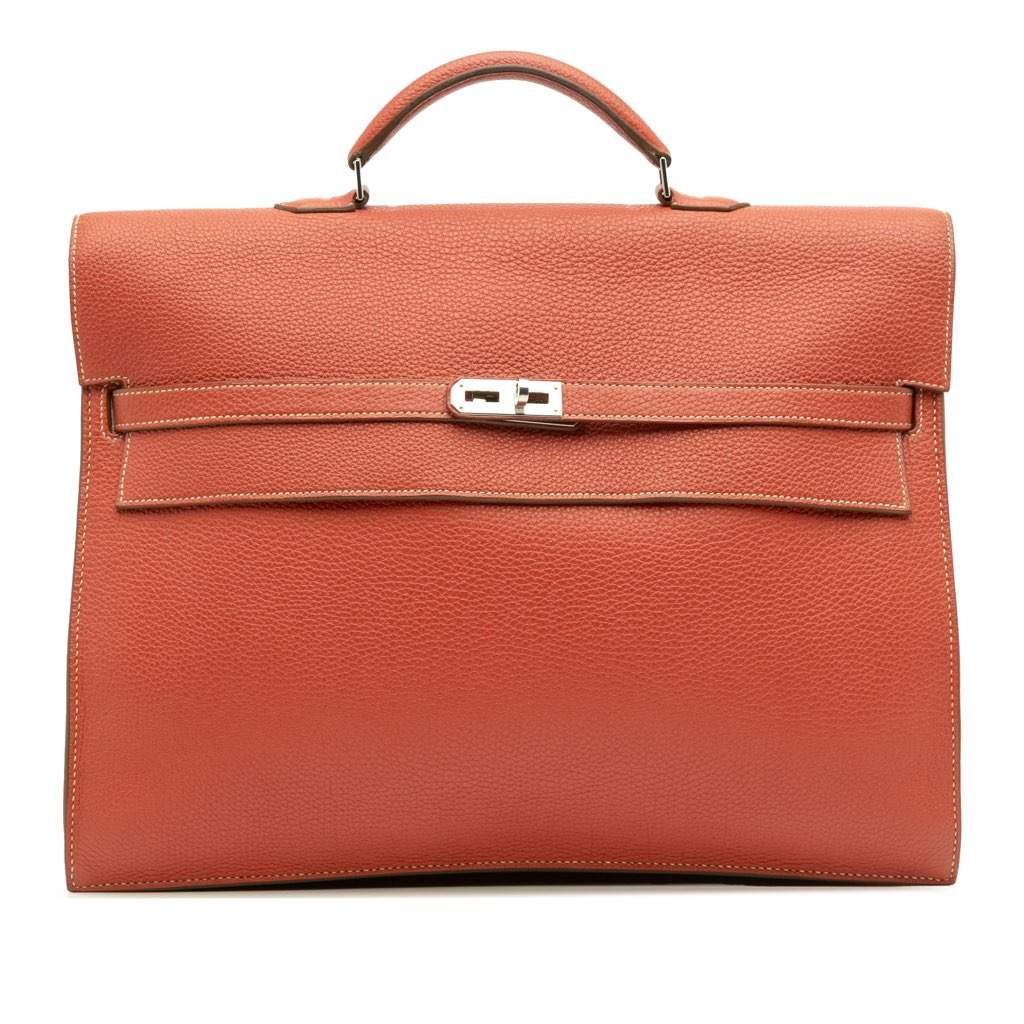 Hermès Togo Kelly Depeches 38 Red Leather Good condition - Front View