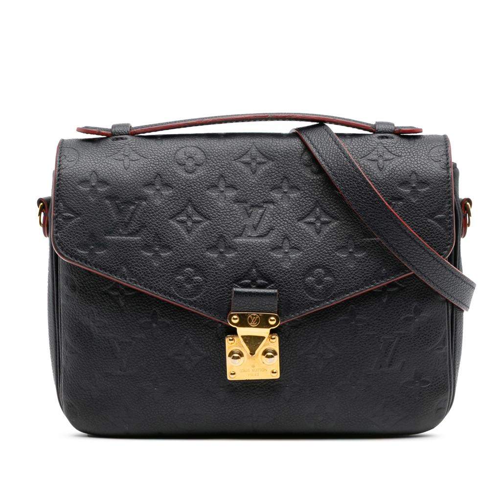 Louis Vuitton Monogram Empreinte Pochette Metis Blue Leather Good - Front View