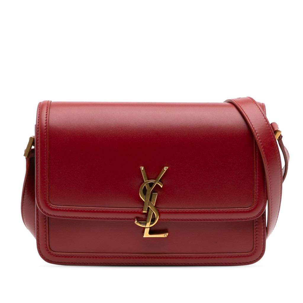 Saint Laurent Medium Calfskin Solferino Satchel In Box Red Leather Very good - Front View