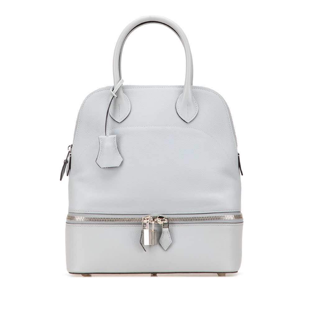 Hermès Evercolor Bolide Secret Bag Blue Leather Good condition - Front View