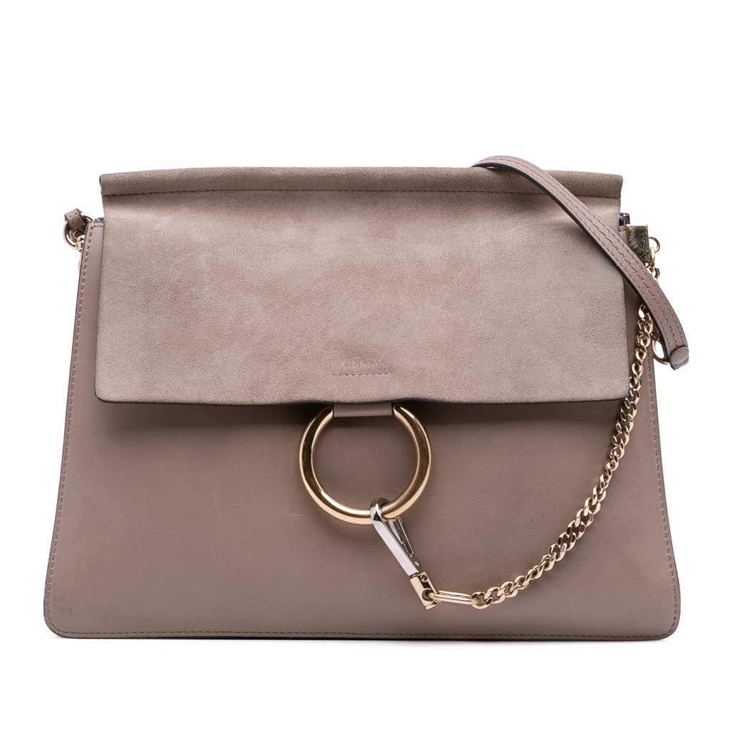 Chloé Medium Leather Faye Shoulder Bag Brown Leather Good condition - Front View