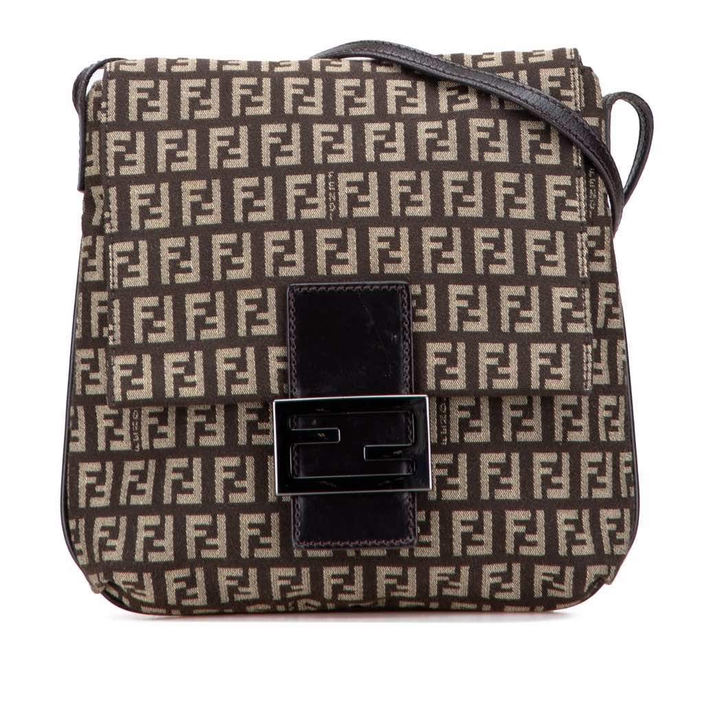 Fendi Zucchino Canvas Crossbody Brown Canvas Very good condition - Front View