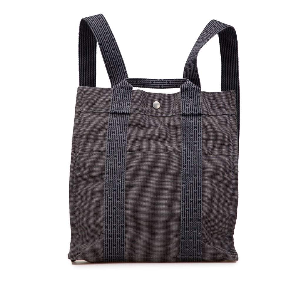 Hermès Canvas Herline Backpack MM Grey Canvas Good condition - Front View