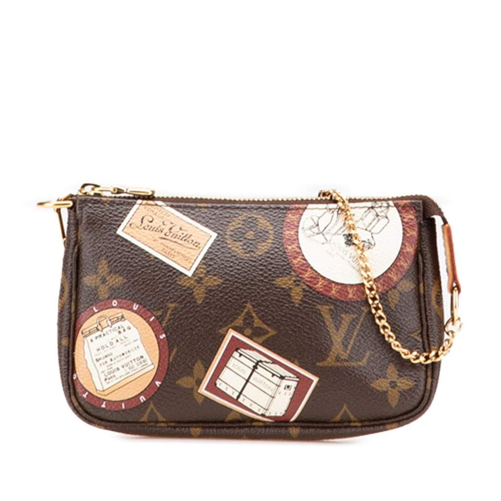 Louis Vuitton Monogram Patch Mini Pochette Accessoires Brown Canvas Very good - Front View