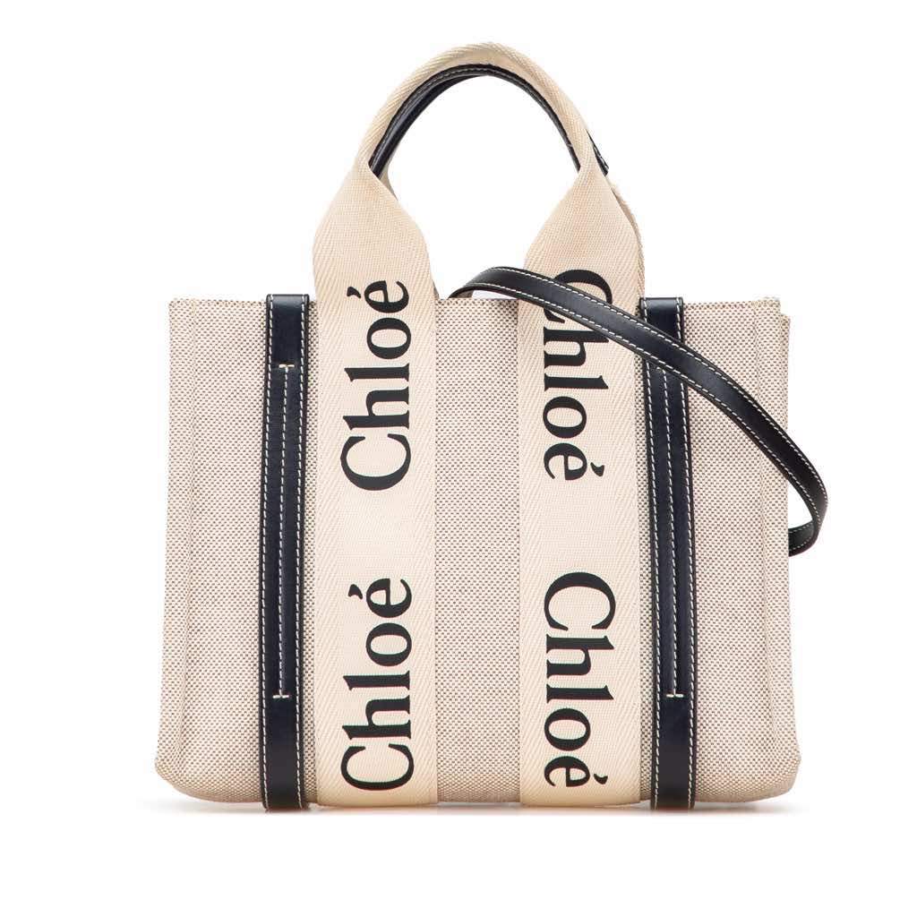 Chloé Small Canvas Woody Satchel Brown Canvas Good condition - Front View