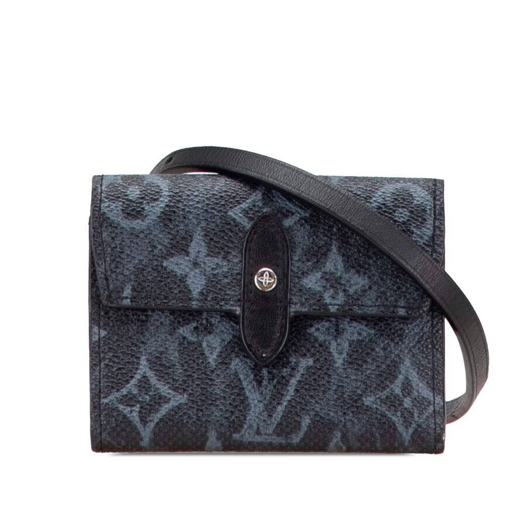 Louis Vuitton Monogram Pastel Cross Card Holder Black Canvas Very good condition - Front View