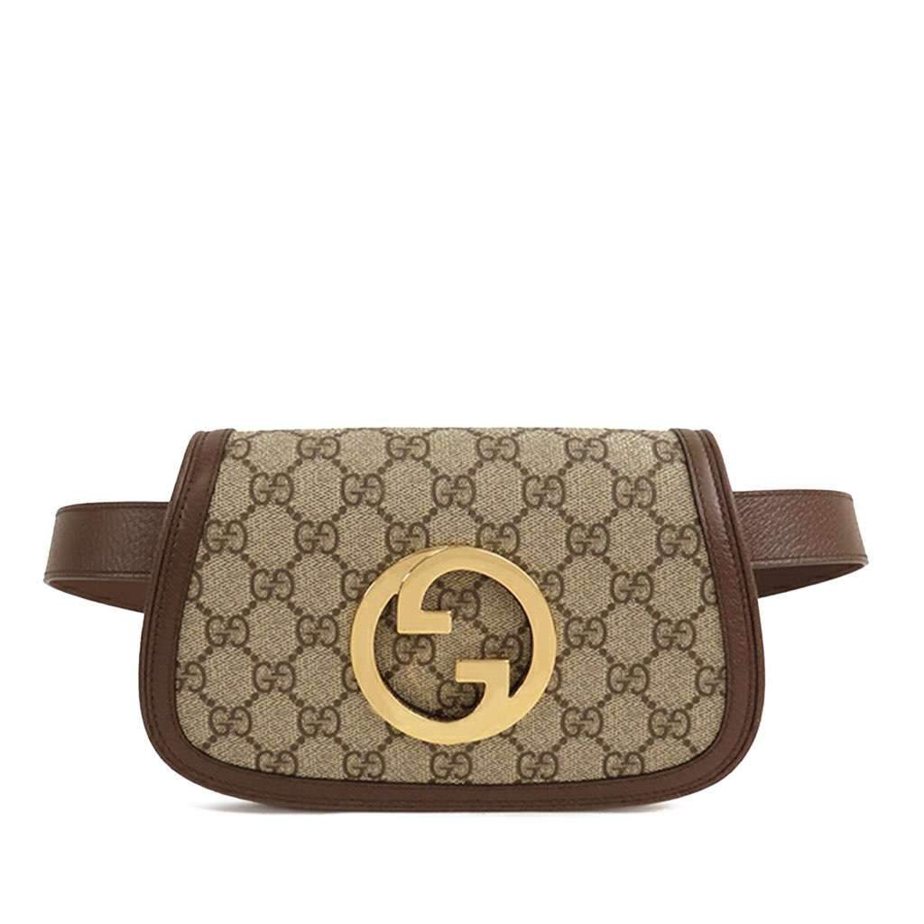 Gucci GG Supreme Blondie Belt Bag Brown Canvas Good condition - Front View