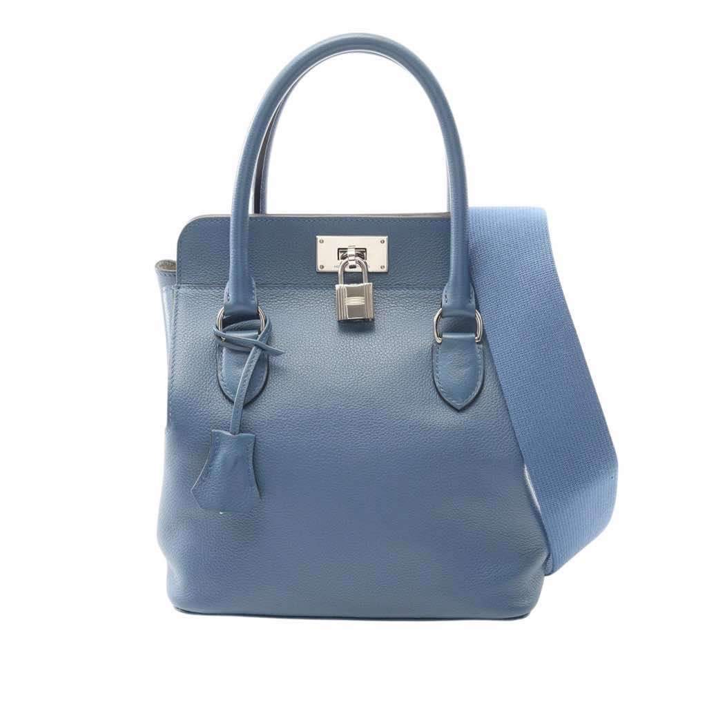 Hermès Evercolor Verso Toolbox 26 Blue Leather Good condition - Front View