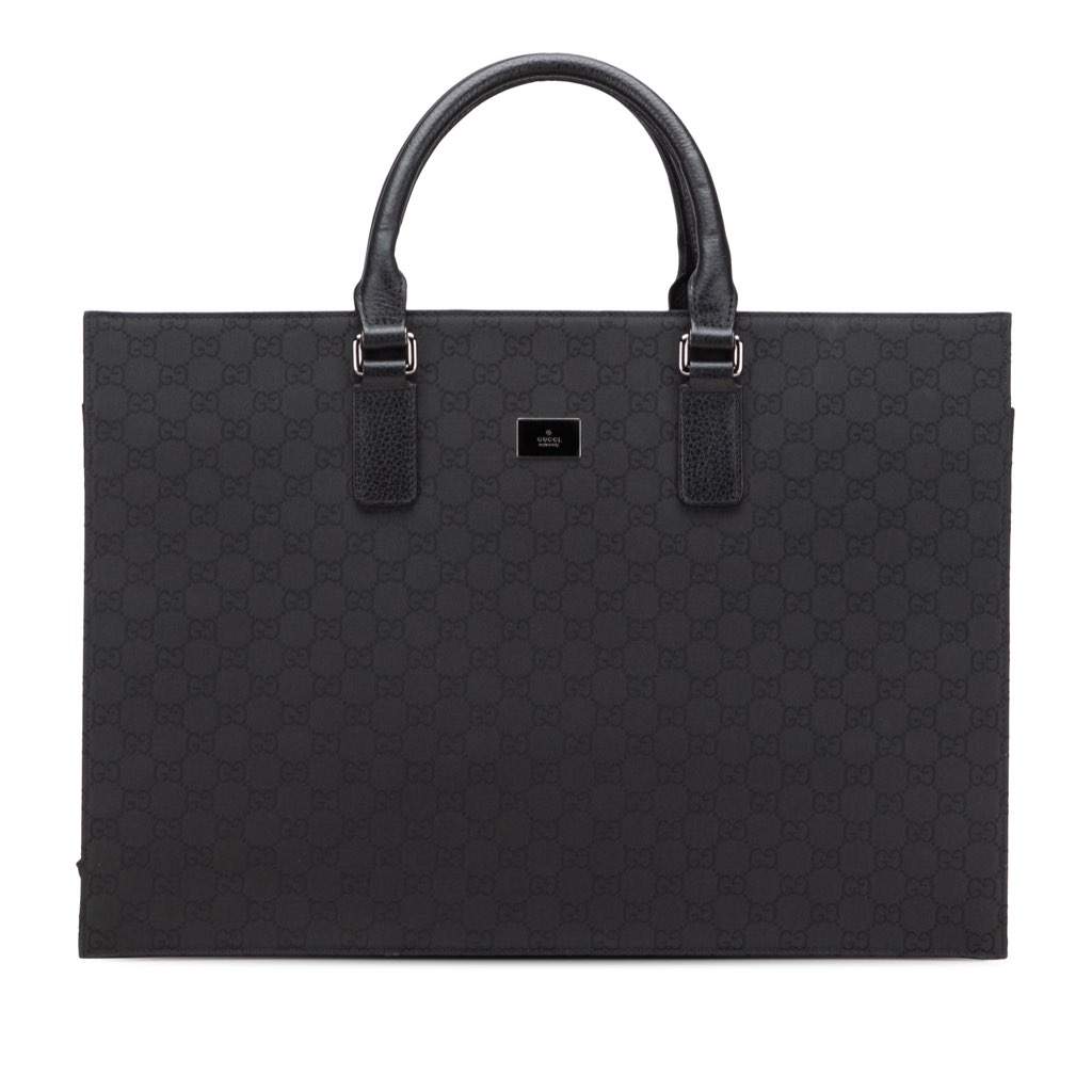 Gucci GG Nylon Executive Business Bag Black Good condition - Front View