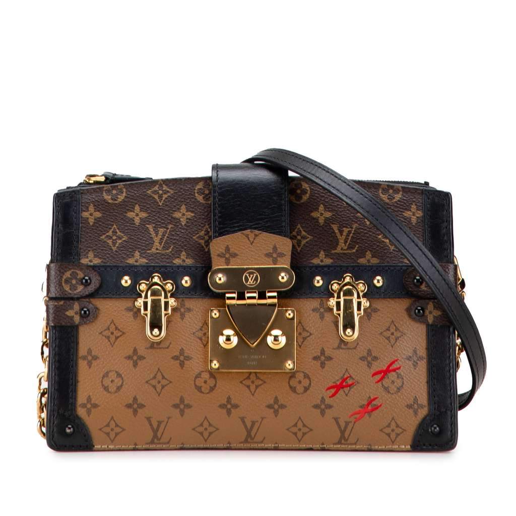 Louis Vuitton Monogram Reverse Trunk Clutch Brown Very good - Front View