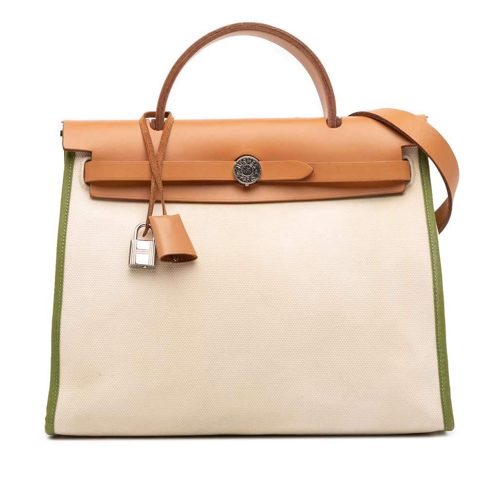 Hermès Toile Herbag Zip 31 Brown Canvas Good condition - Front View