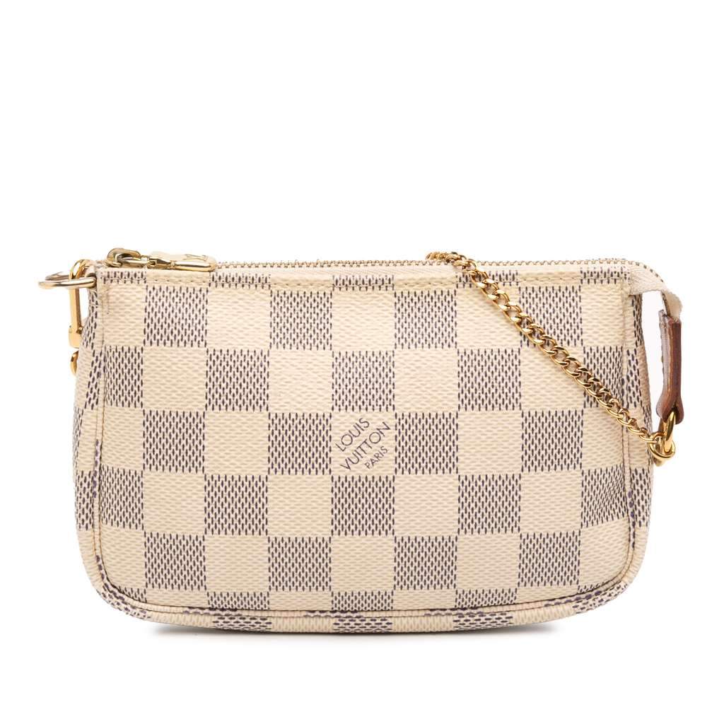 Louis Vuitton Damier Azur Mini Pochette Accessoires White Canvas Good condition - Front View