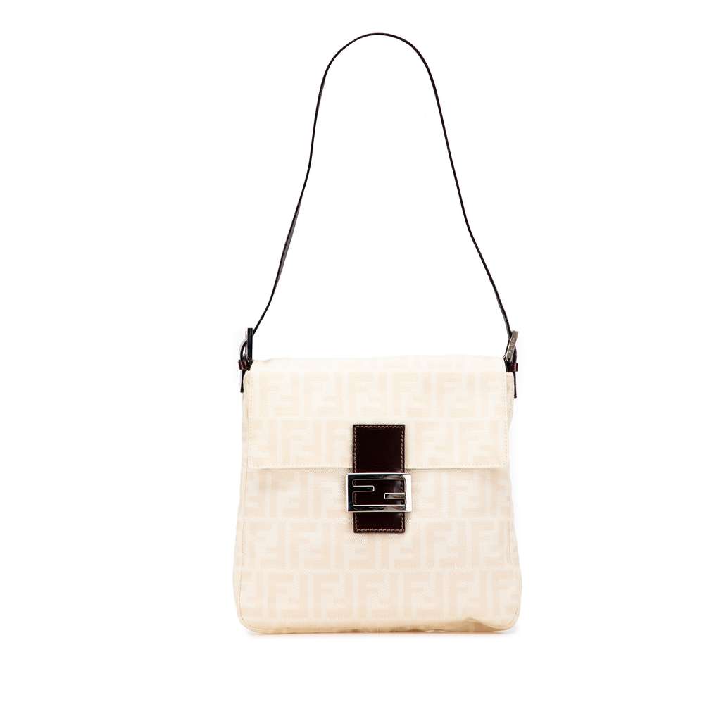 Fendi Zucca Canvas Shoulder Bag Brown Canvas Very good - Front View