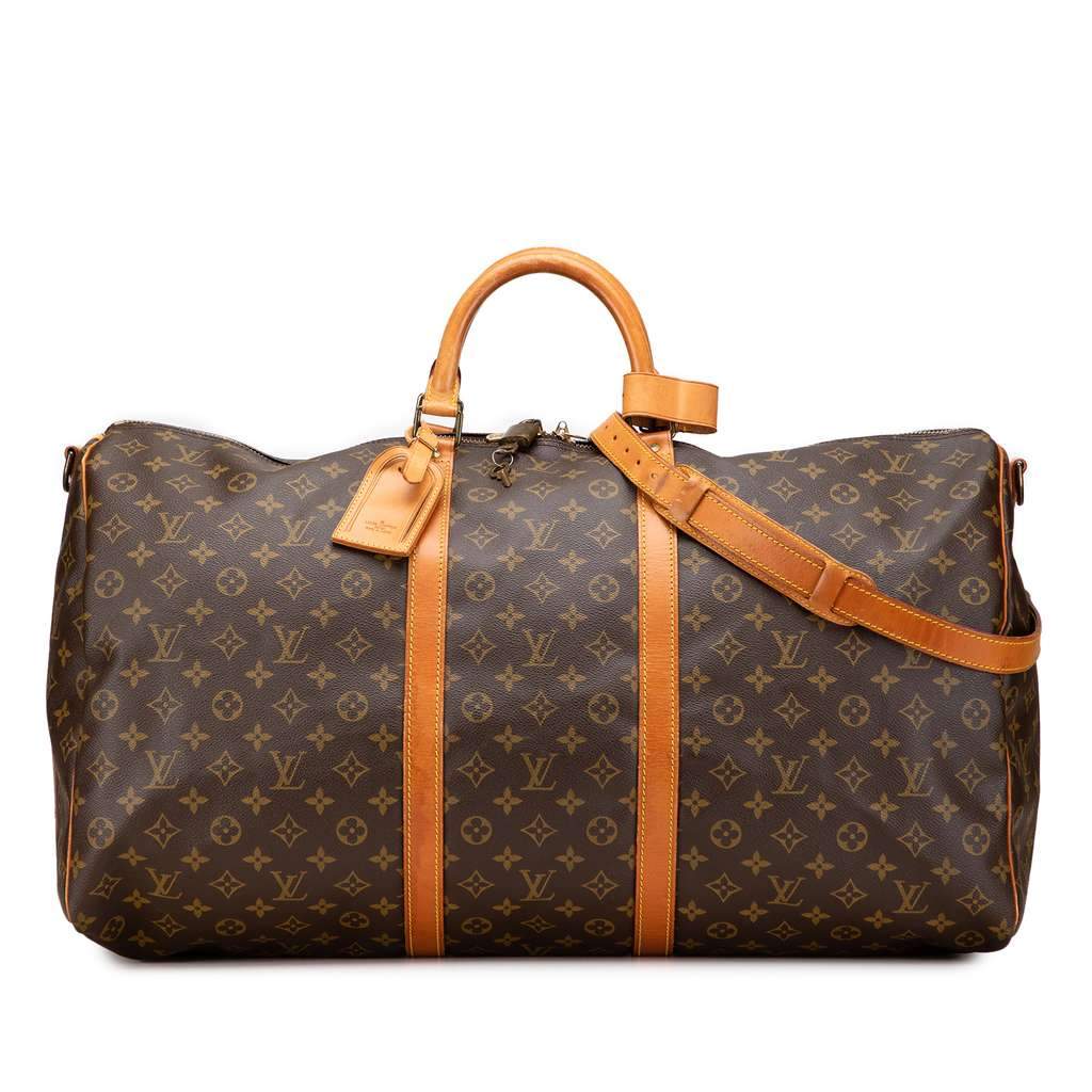 Louis Vuitton Monogram Keepall Bandouliere 60 Brown Fair - Front View