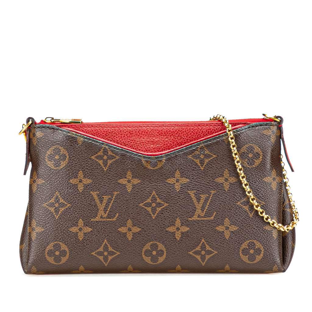 Louis Vuitton Monogram Pallas Clutch Brown Canvas Very good condition - Front View