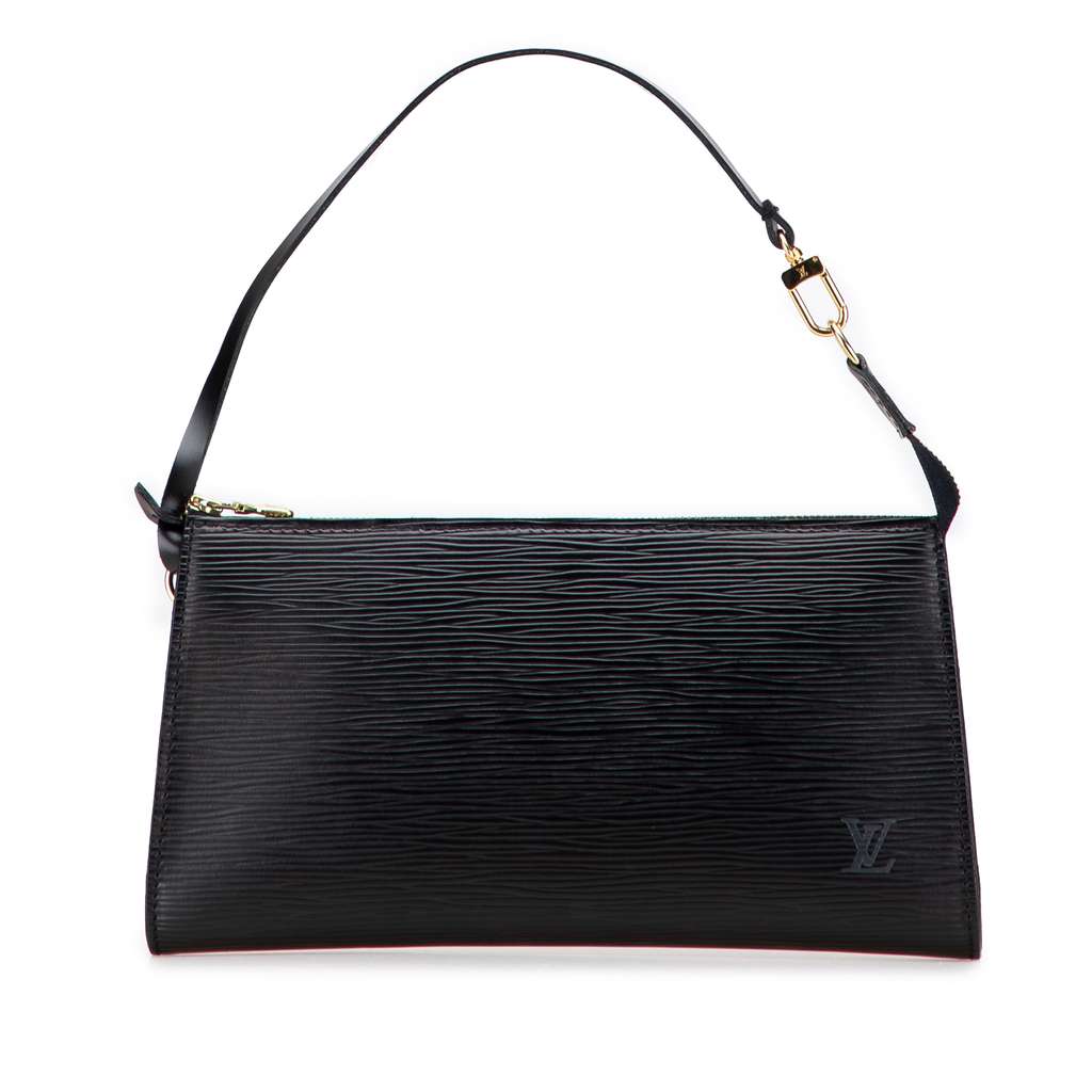 Louis Vuitton Epi Pochette Accessoires Black Leather Good - Front View