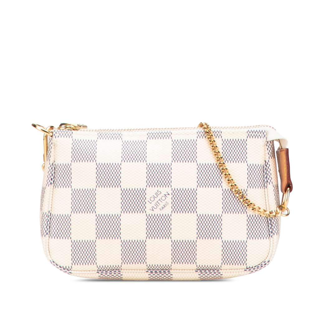 Louis Vuitton Damier Azur Mini Pochette Accessoires White Canvas Very good - Front View