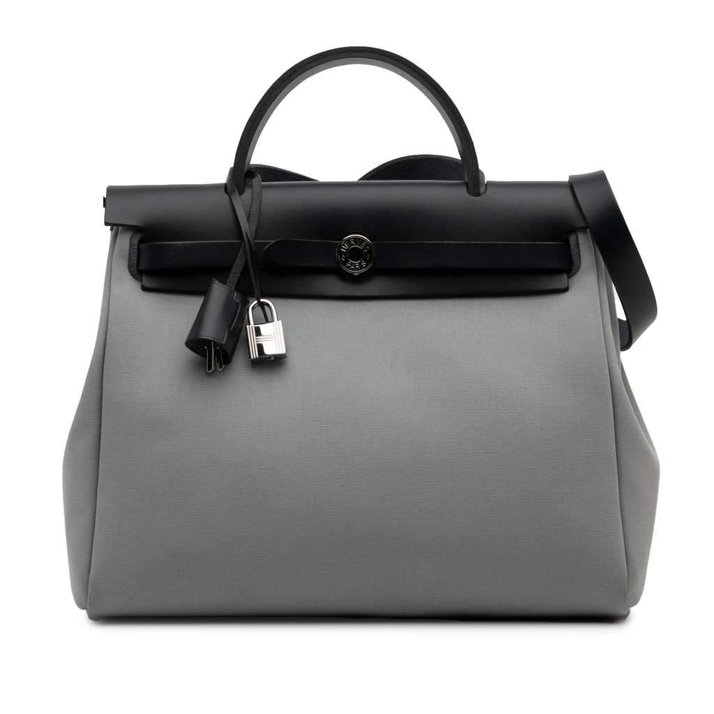 Hermès Toile Herbag Zip 31 Grey Canvas Good condition - Front View