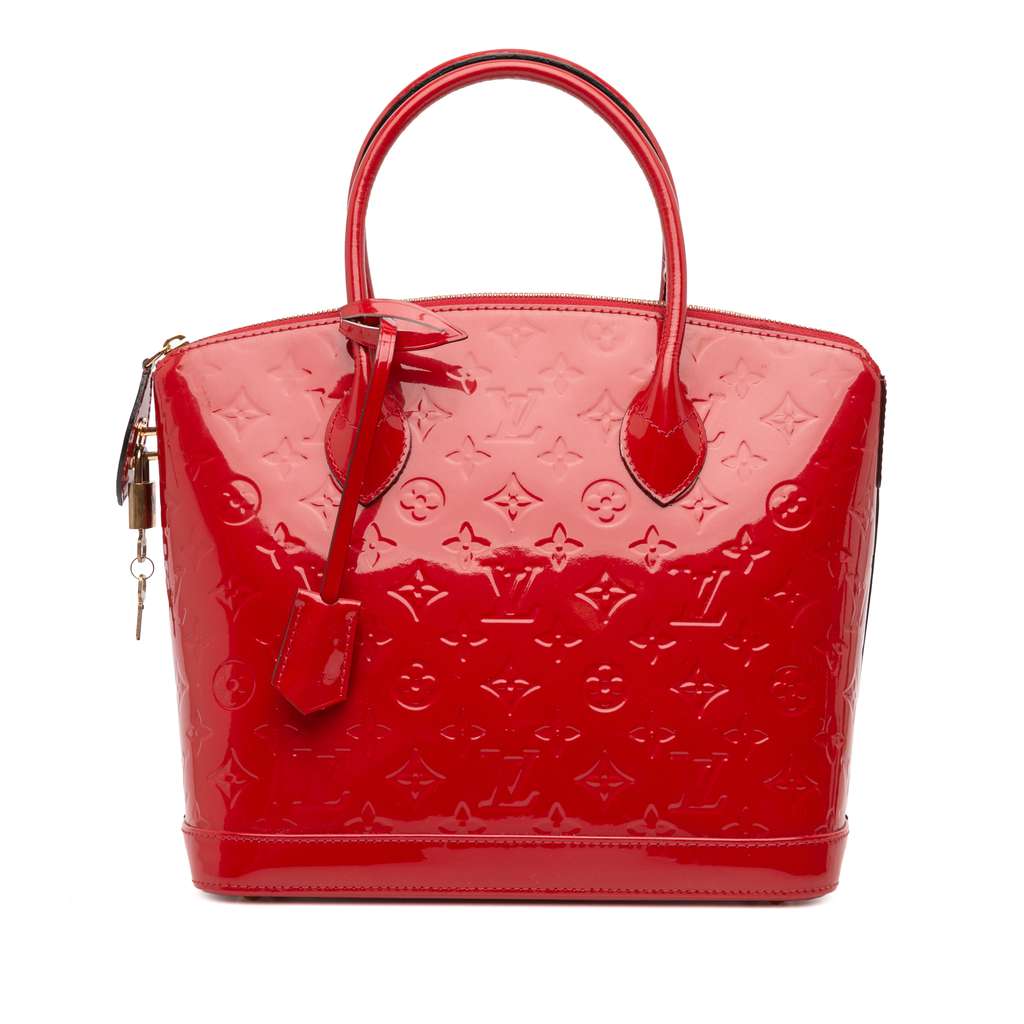 Louis Vuitton Monogram Vernis Lockit PM Red Leather Good - Front View