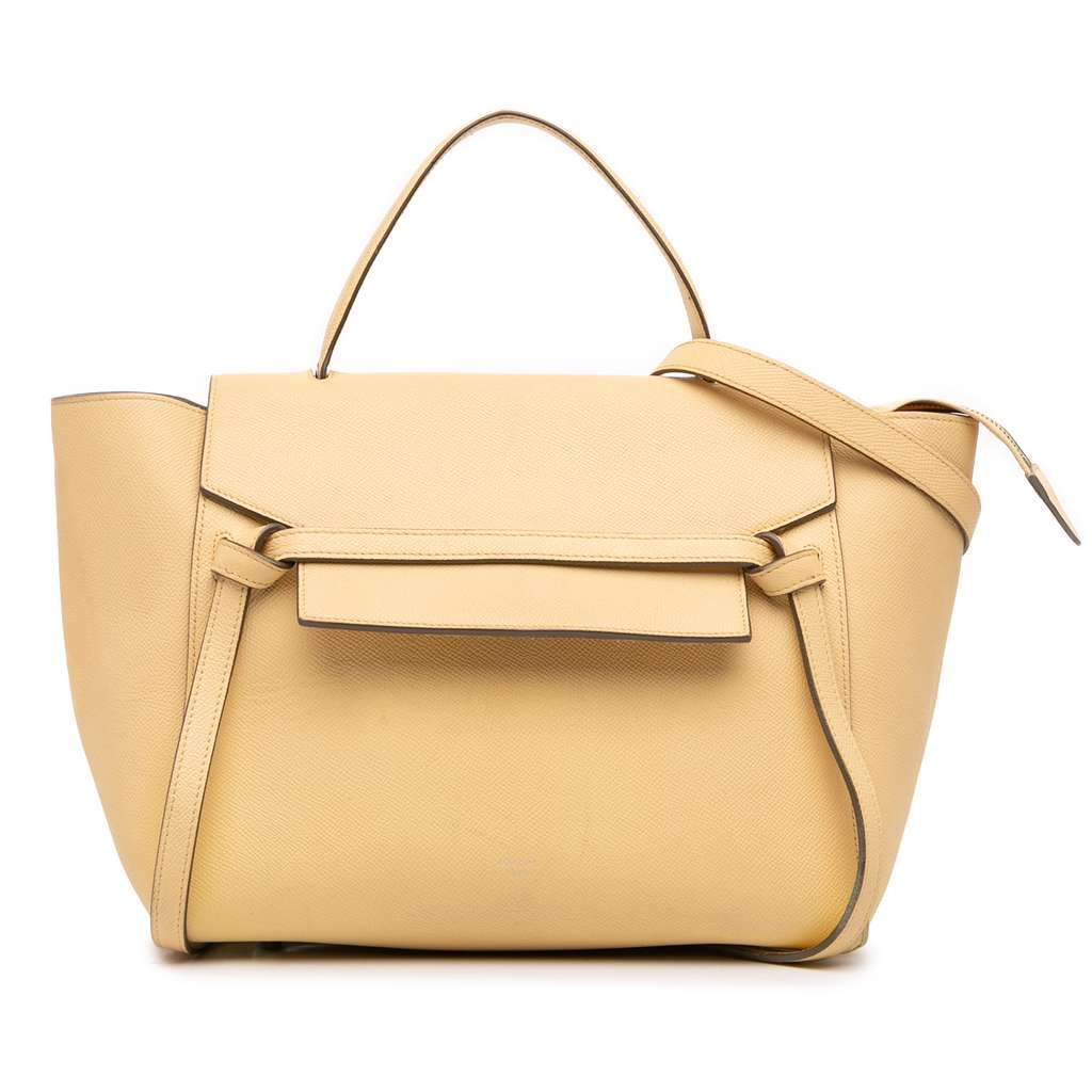 Celine Mini Leather Belt Bag Satchel Brown Leather Good - Front View