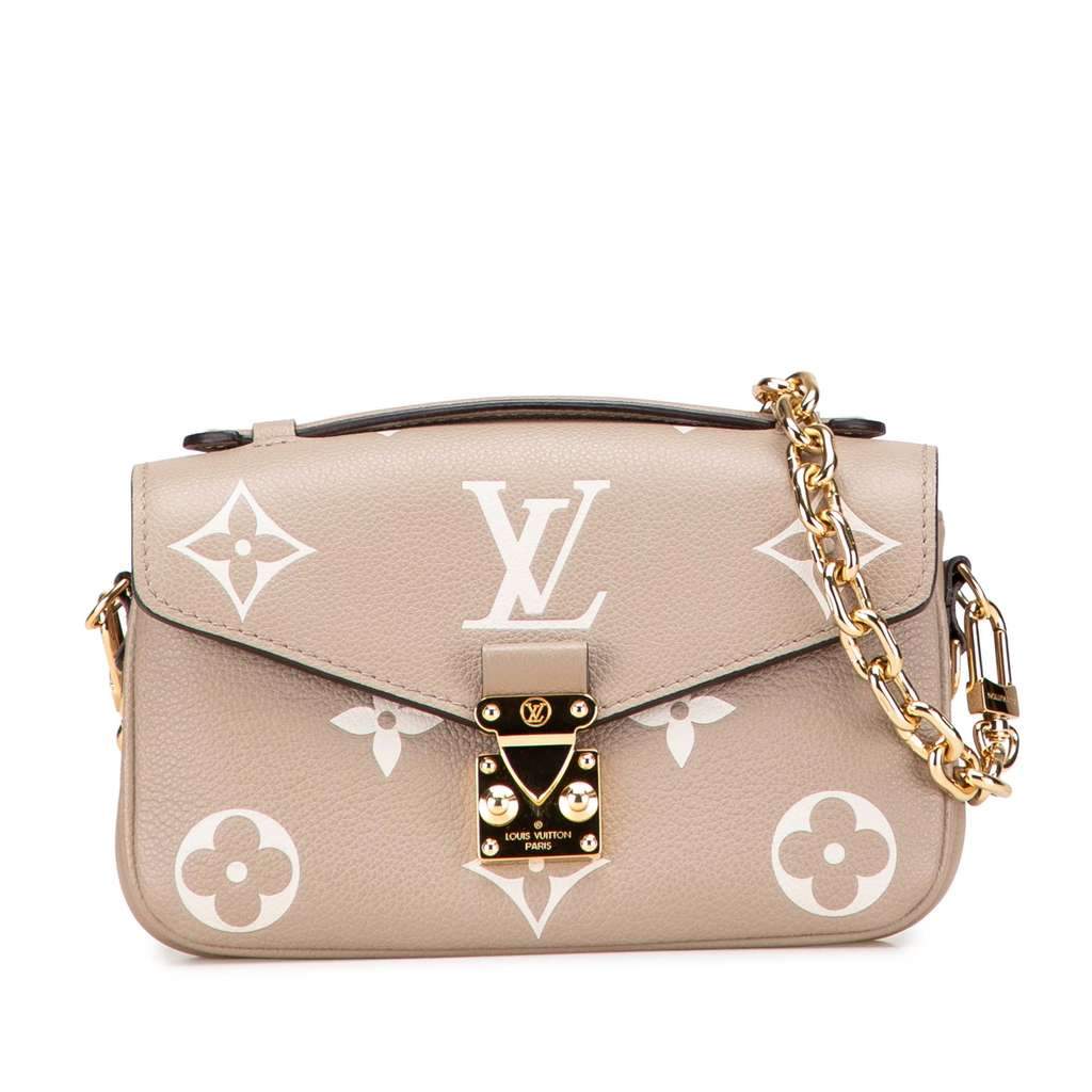 Louis Vuitton Monogram Empreinte Pochette Metis East West Brown Leather Very good condition - Front View