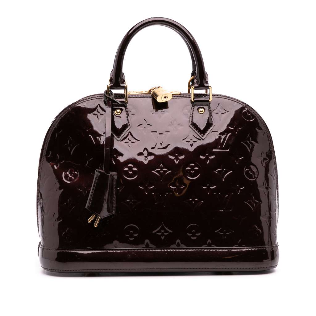 Louis Vuitton Monogram Vernis Alma PM Purple Leather Good - Front View