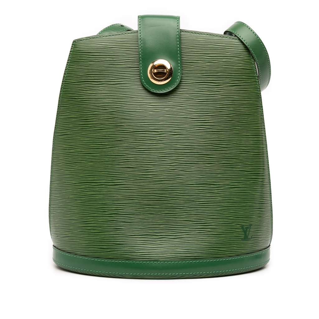 Louis Vuitton Epi Cluny Green Leather Good condition - Front View
