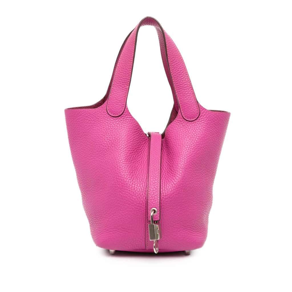 Hermès Clemence Picotin Lock 18 Pink Leather Good condition - Front View