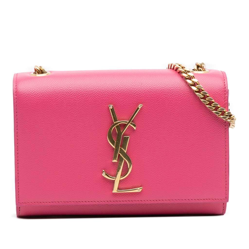 Saint Laurent Small Grain De Poudre Monogram Kate Crossbody Pink Leather Very good condition - Front View