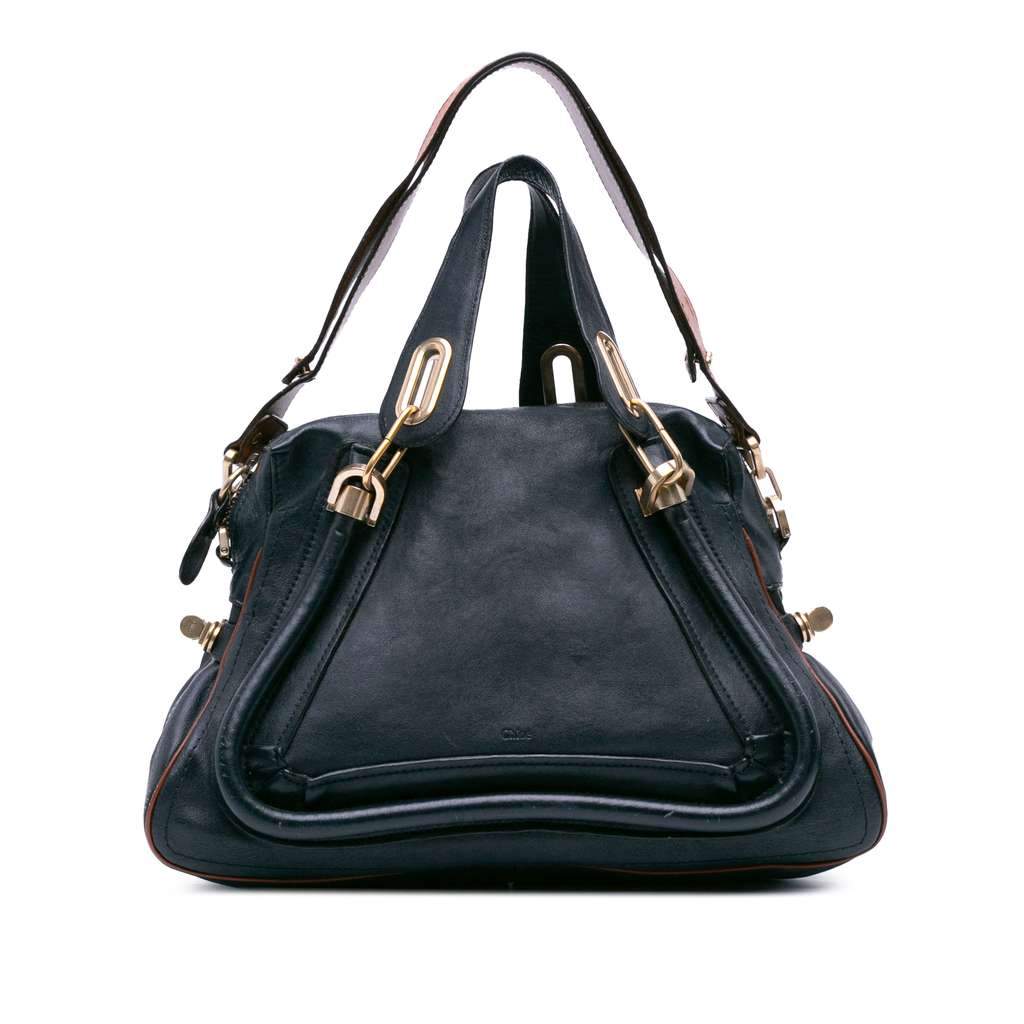 Chloé Medium Leather Paraty Satchel Blue Leather Good condition - Front View