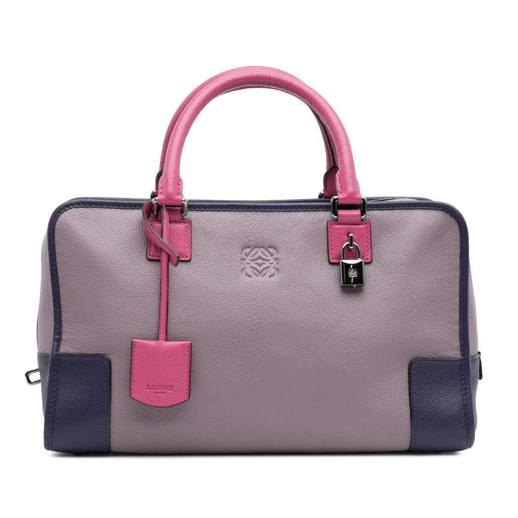 Loewe Tricolor Goatskin Amazona 36 Purple Leather Good - Front View