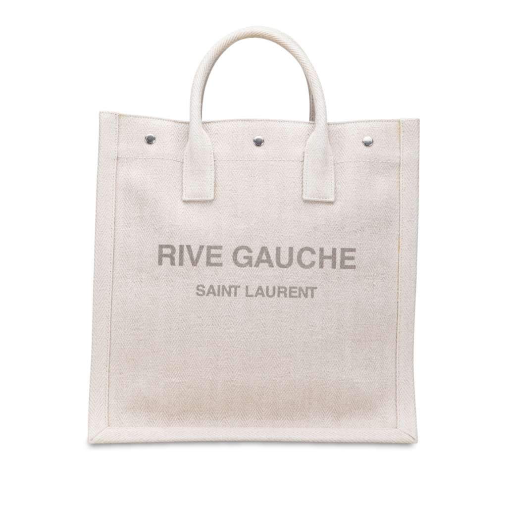 Saint Laurent Canvas Rive Gauche North South Tote Brown Canvas Very good - Front View