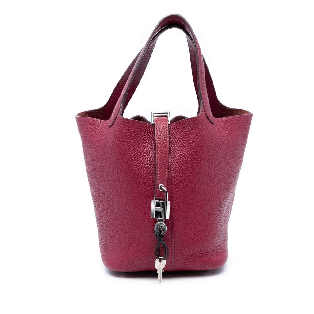 Hermès Clemence Picotin Lock 18 Red Leather Good condition - Front View