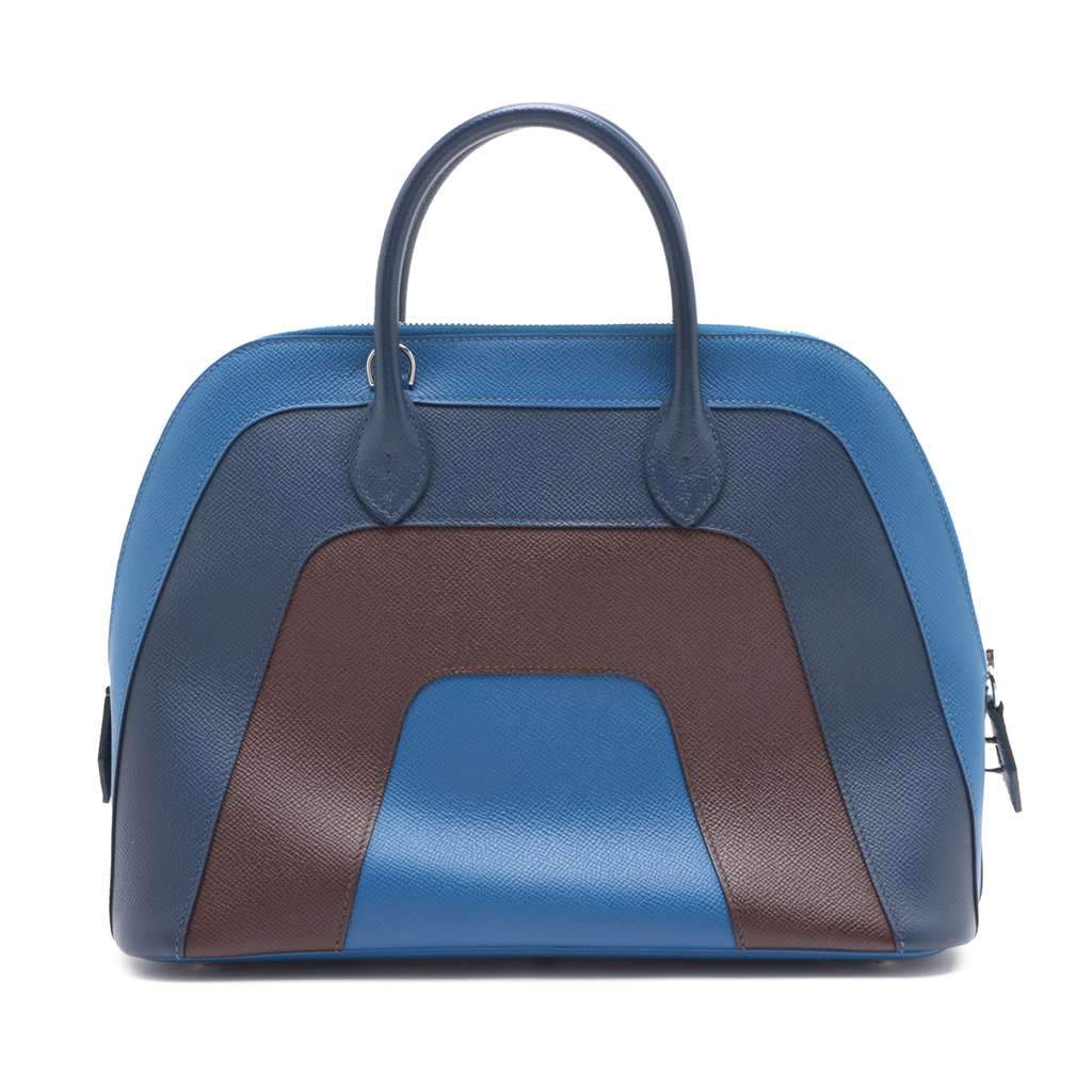 Hermès Epsom Rainbow Bolide 1923 30 Blue Leather Good condition - Front View