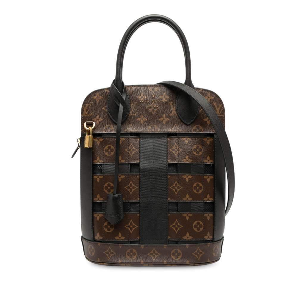 Louis Vuitton Monogram Tressage Tote Brown Good - Front View