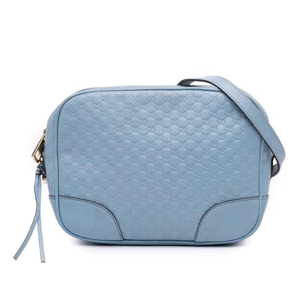 Gucci Mini Microguccissima Bree Crossbody Blue Leather Very good - Front View