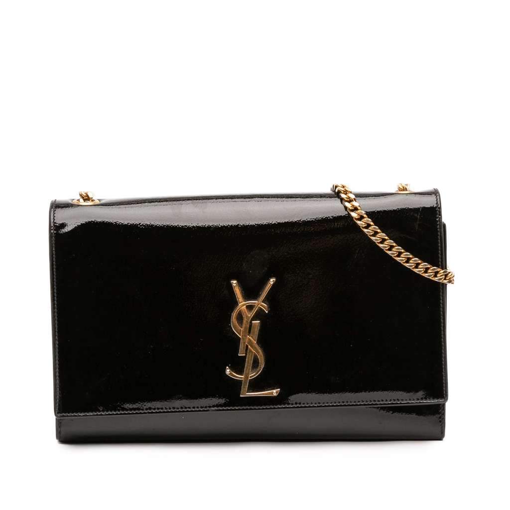 Saint Laurent Medium Patent Monogram Kate Crossbody Black Leather Good condition - Front View