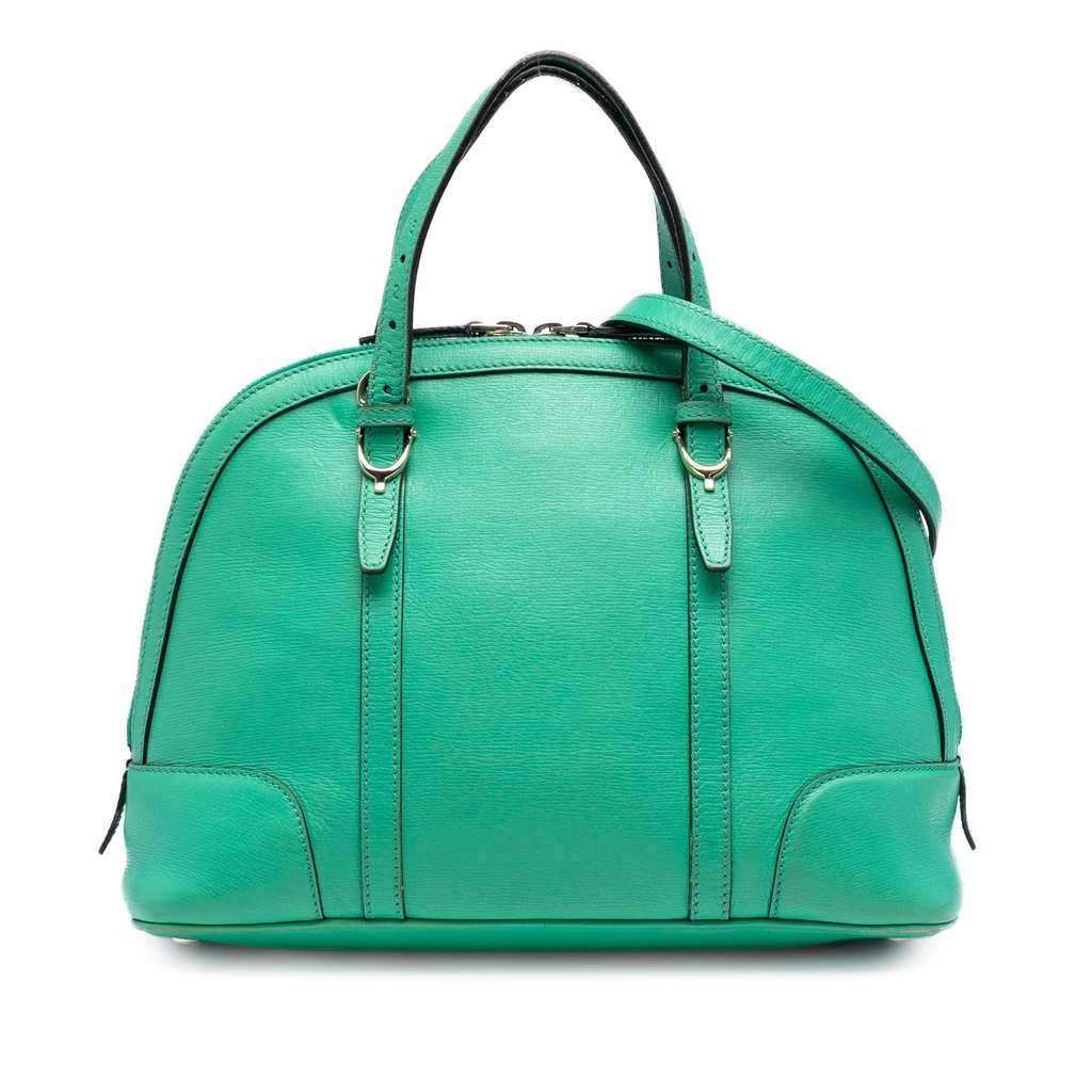 Gucci Small Leather Nice Dome Satchel Green Leather Very good condition - Front View