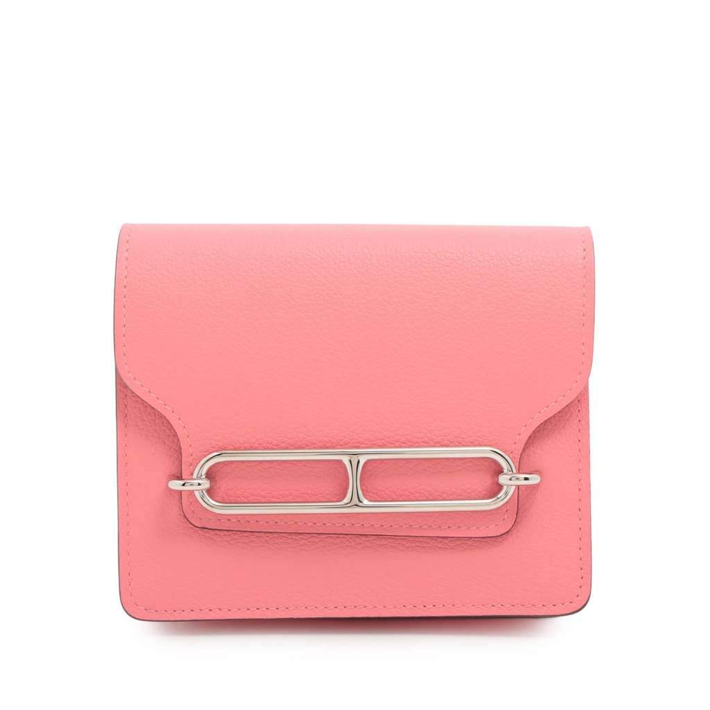 Hermès Evercolor Roulis Slim Wallet Pink Leather Good condition - Front View