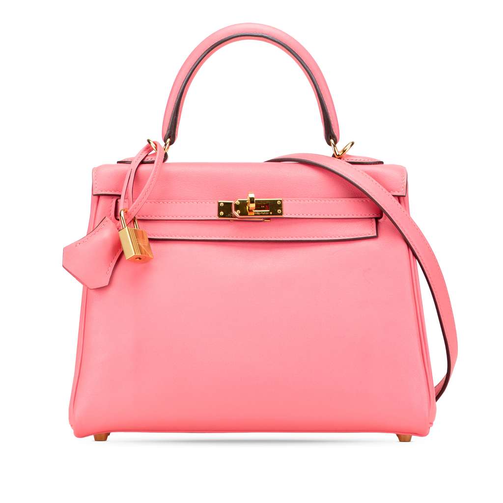 Hermès Swift Kelly II Retourne 25 Pink Leather Very good condition - Front View