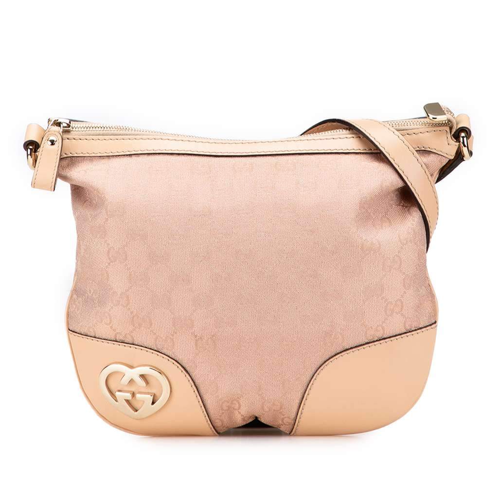 Gucci GG Canvas Lovely Crossbody Pink Canvas Good - Front View