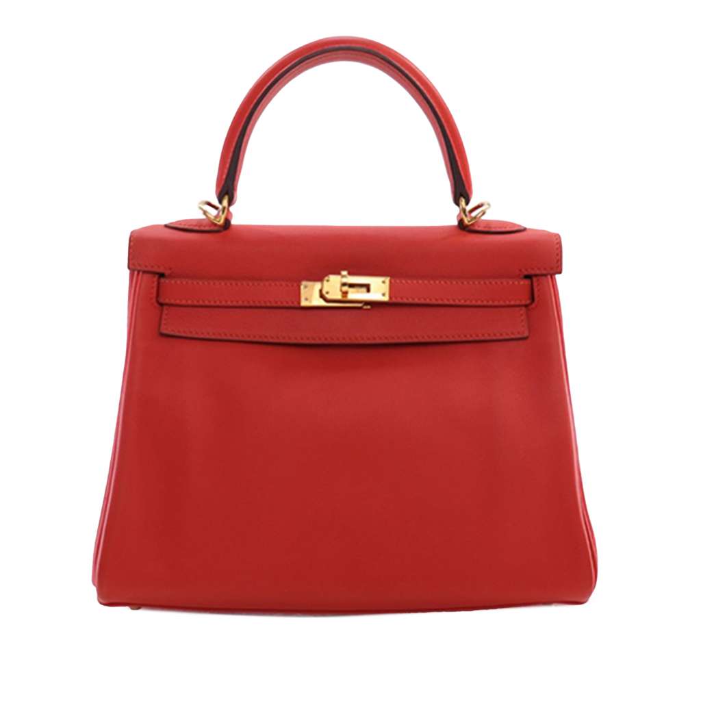 Hermès Swift Kelly II Retourne 25 Red Leather Good condition - Front View
