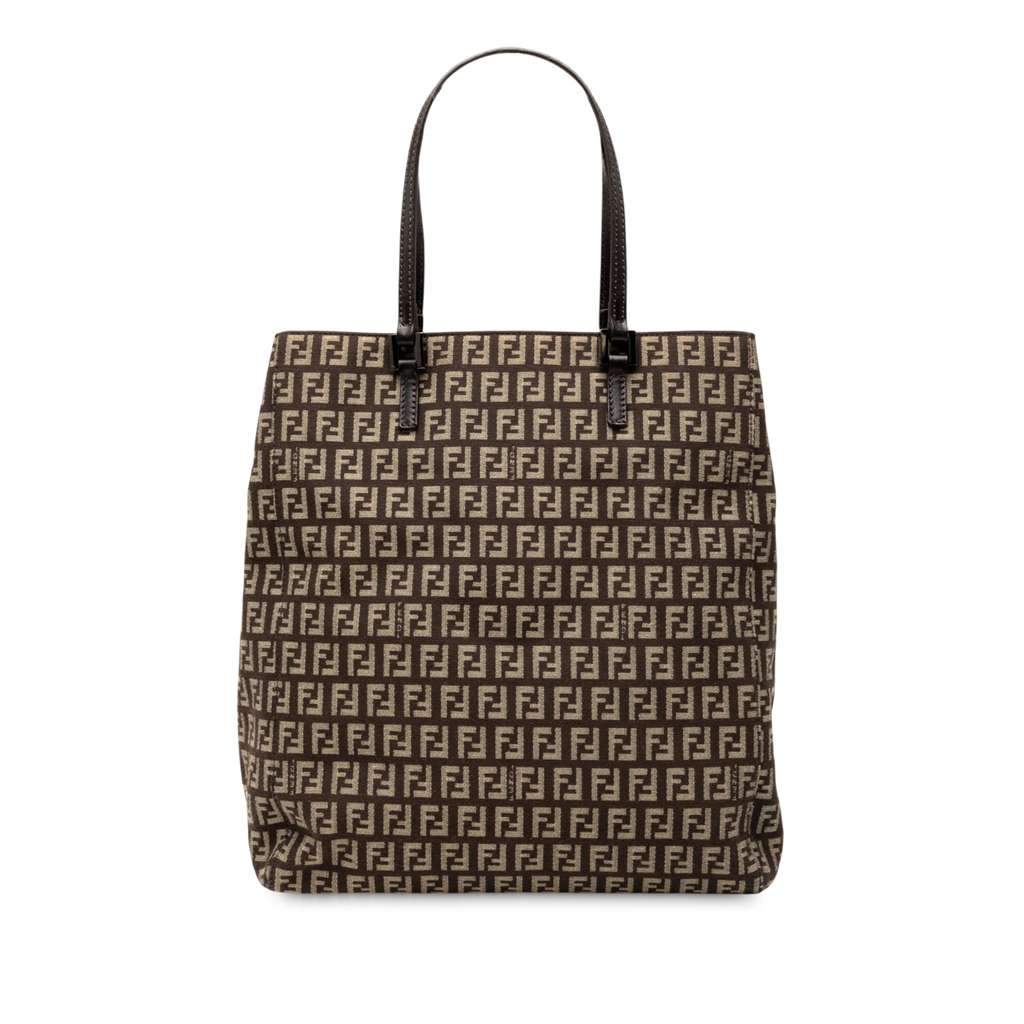 Fendi Zucchino Canvas Tote Brown Canvas Very good - Front View