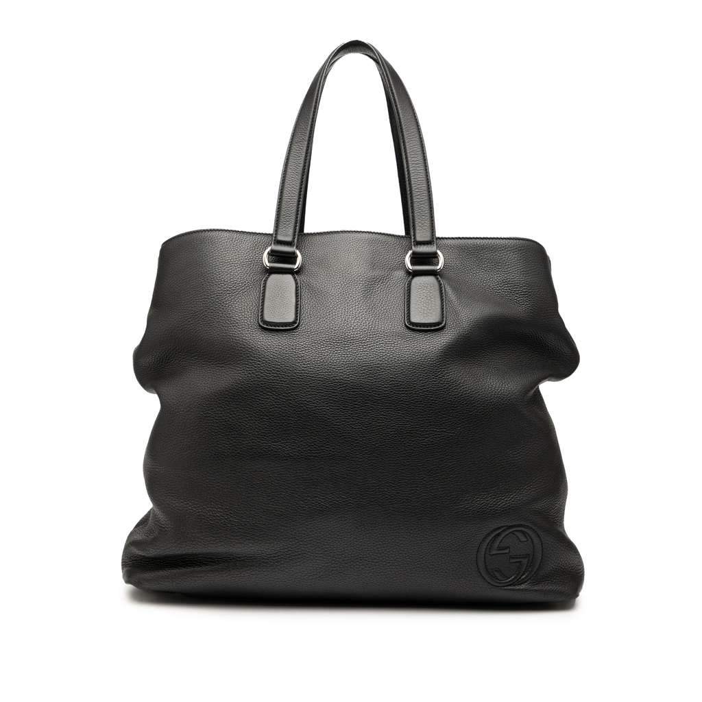 Gucci Leather Soho Open Tote Black Leather Very good condition - Front View