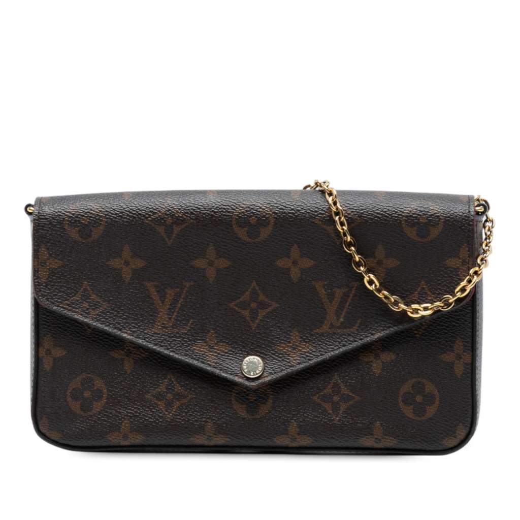 Louis Vuitton Monogram Pochette Felicie Brown Good - Front View