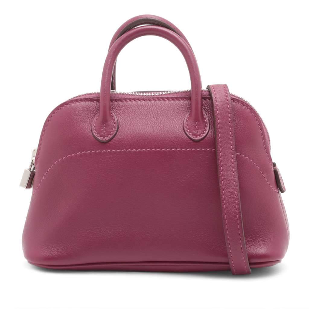 Hermès Micro Mini Evercolor Bolide 1923 Purple Leather Very good condition - Front View